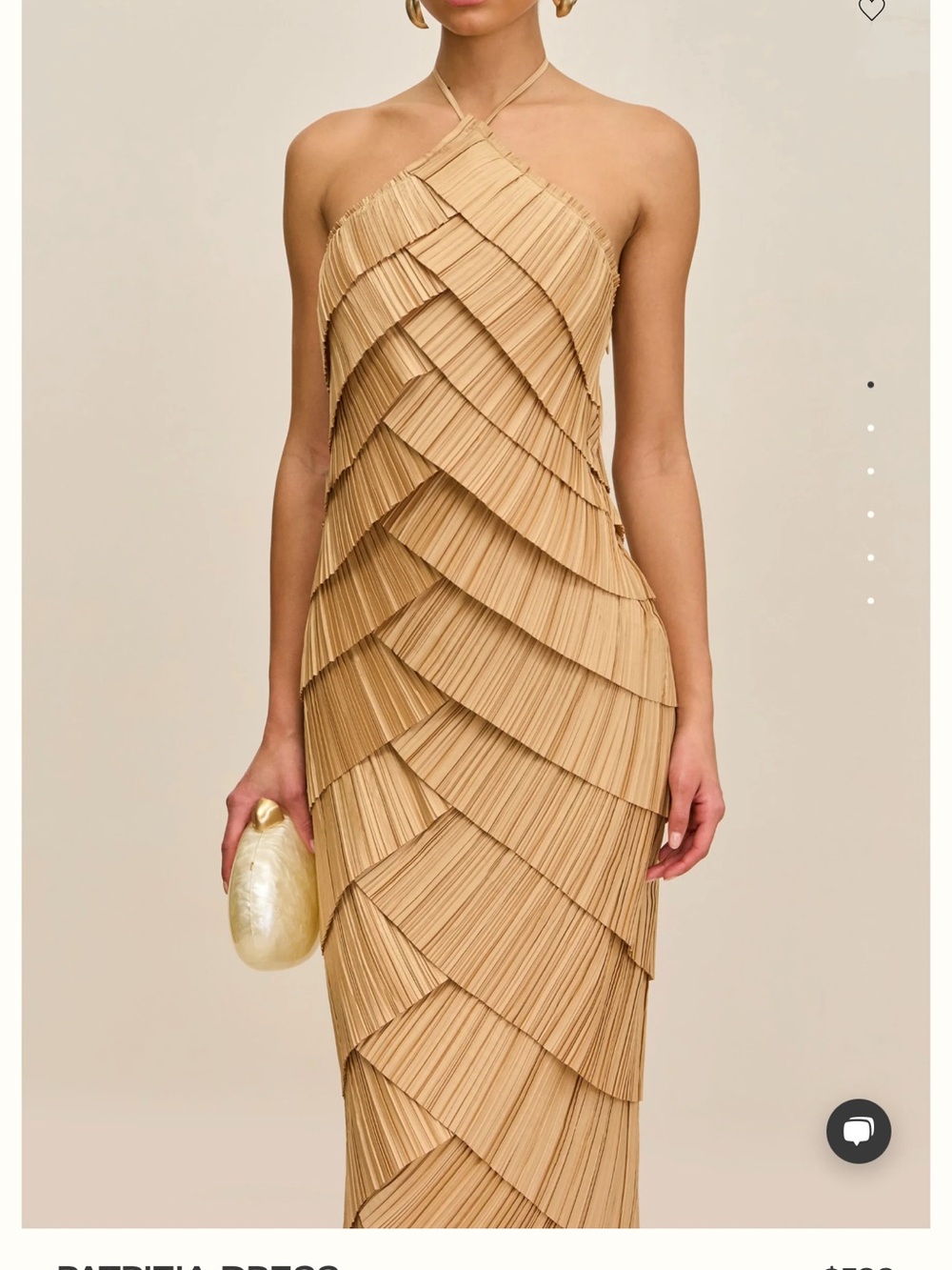 cult gaia One-Shoulder Pleated Tiered Dress in Tan